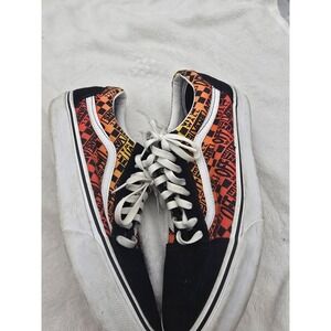 VANS Black Suede Checkered Flame Shoes NO BOX Size 11.5